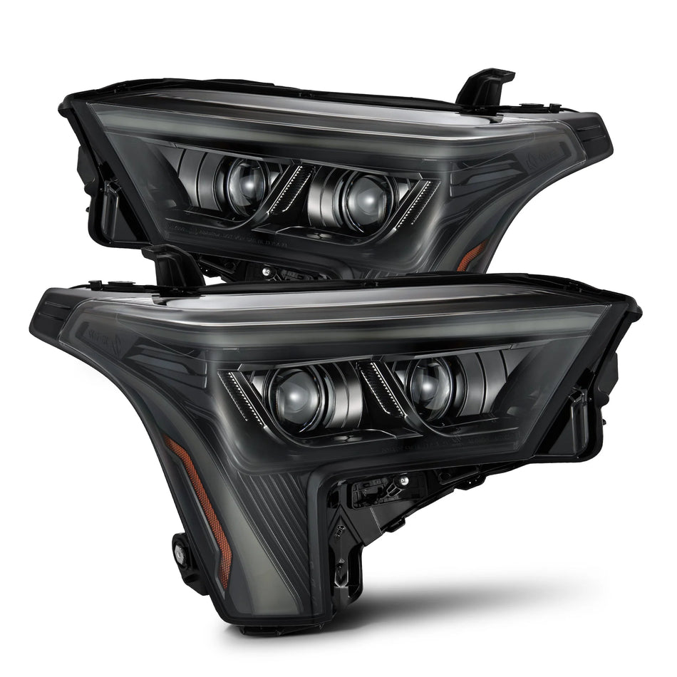 Alpha Rex 22-24 Toyota Tundra/Sequoia LUXX-Series LED Projector Headlights Alpha-Black w/ White DRL