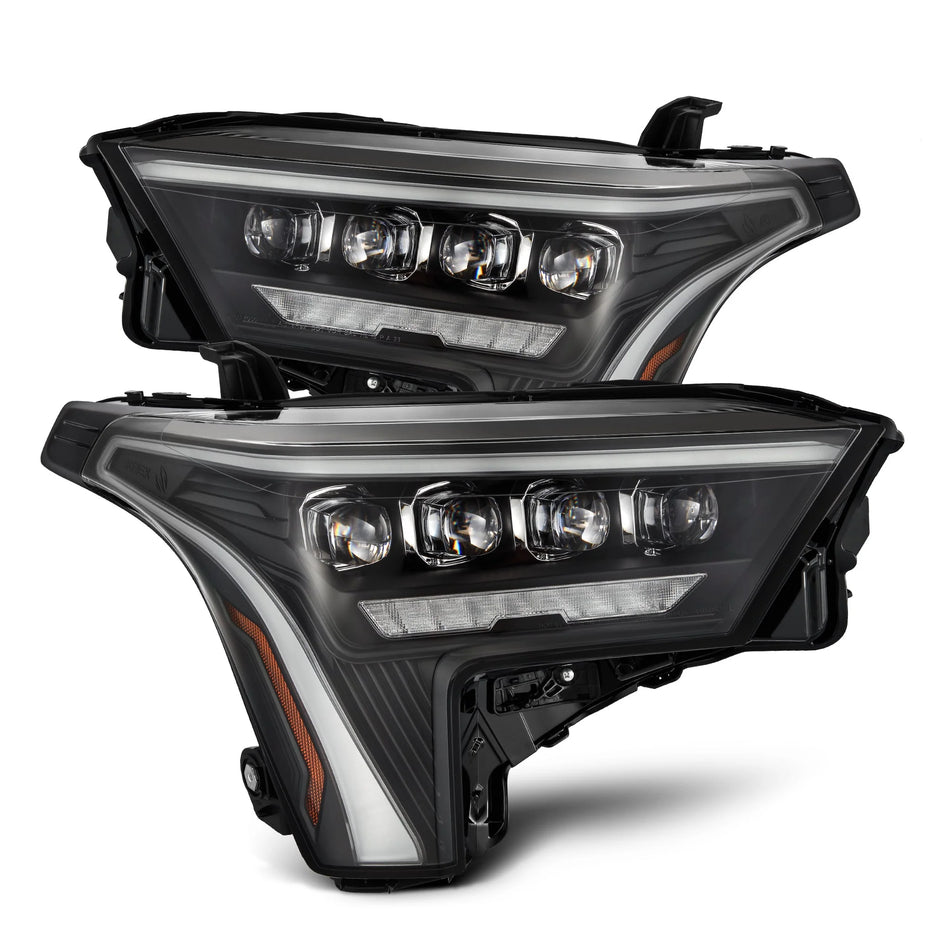 Alpha Rex 22-24 Toyota Tundra/Sequoia NOVA-Series LED Projector Headlights Black w/ Amber DRL