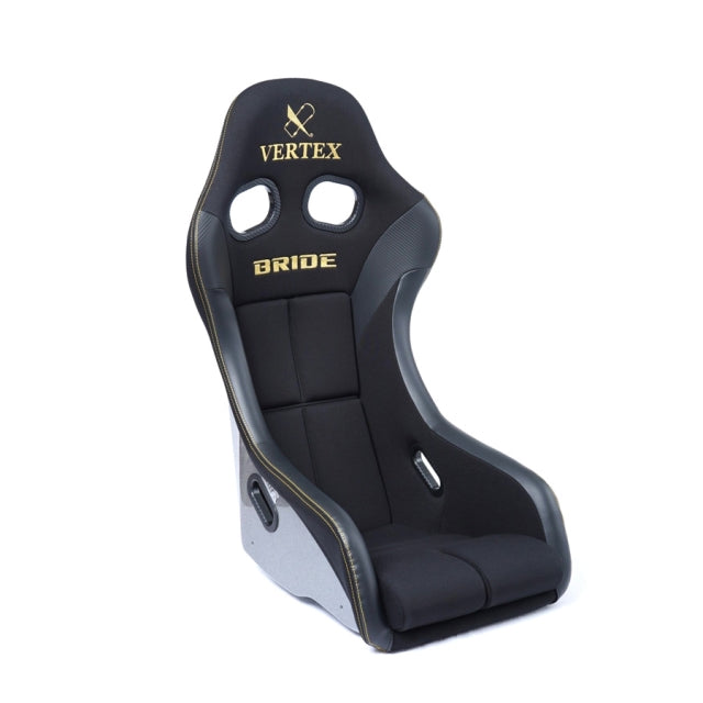 Vertex x Bride Zeta IV Seat - Black with Gold Stitching / Silver FRP Shell